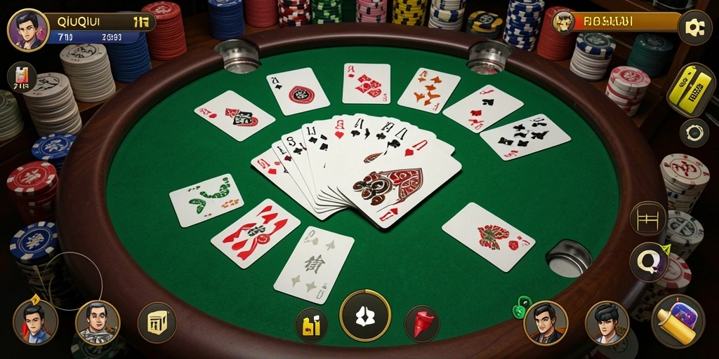 Screenshot gameplay QiuQiu yang menampilkan suasana permainan yang menarik.