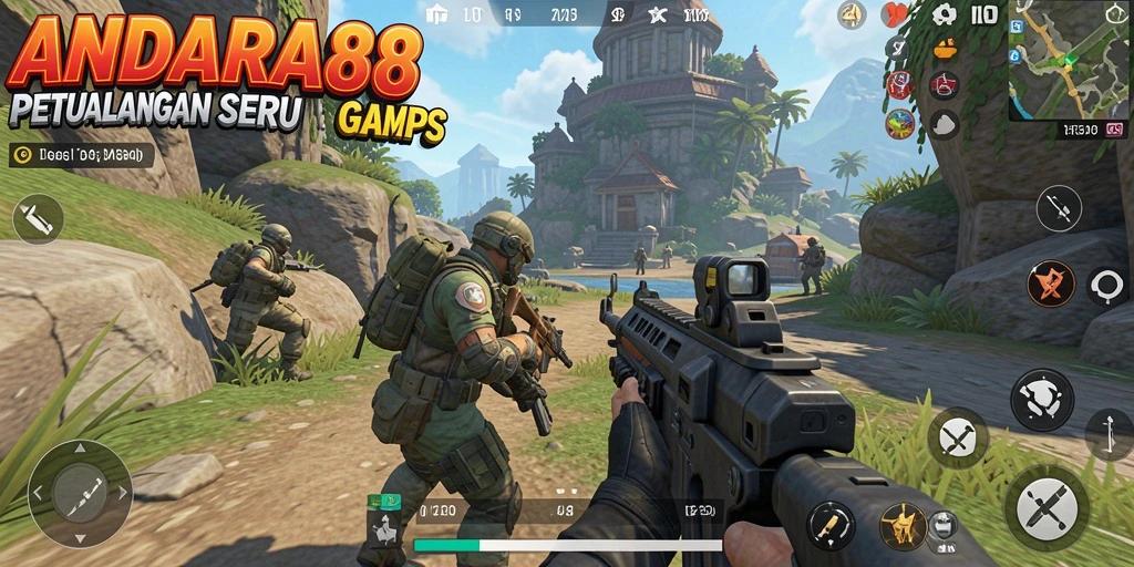 Tampilan aksi mendebarkan dalam gameplay ANDARA88.