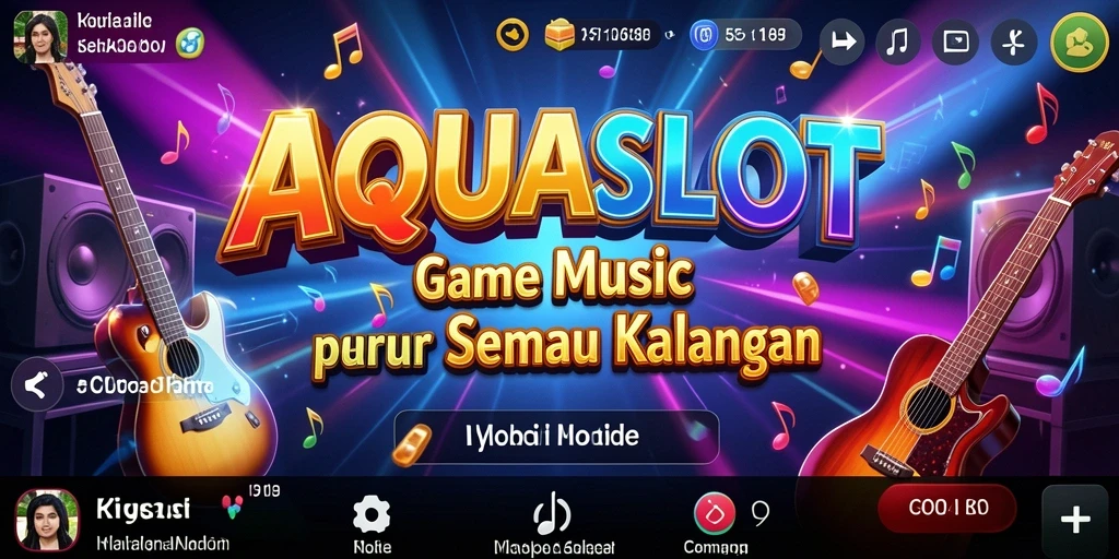 Tampilan gameplay AQUASLOT yang penuh musik dan keseruan.