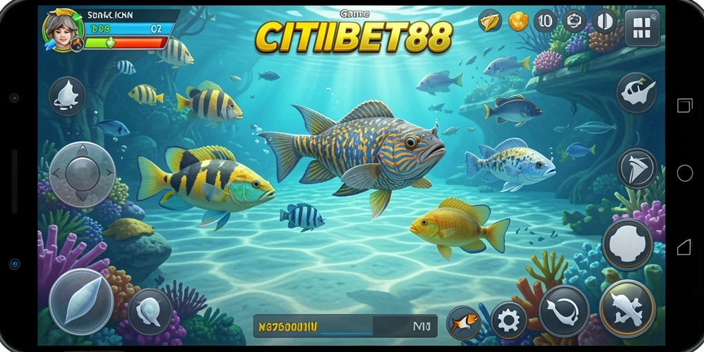 Gameplay seru CITIBET88 saat menembak ikan dengan senjata unik.