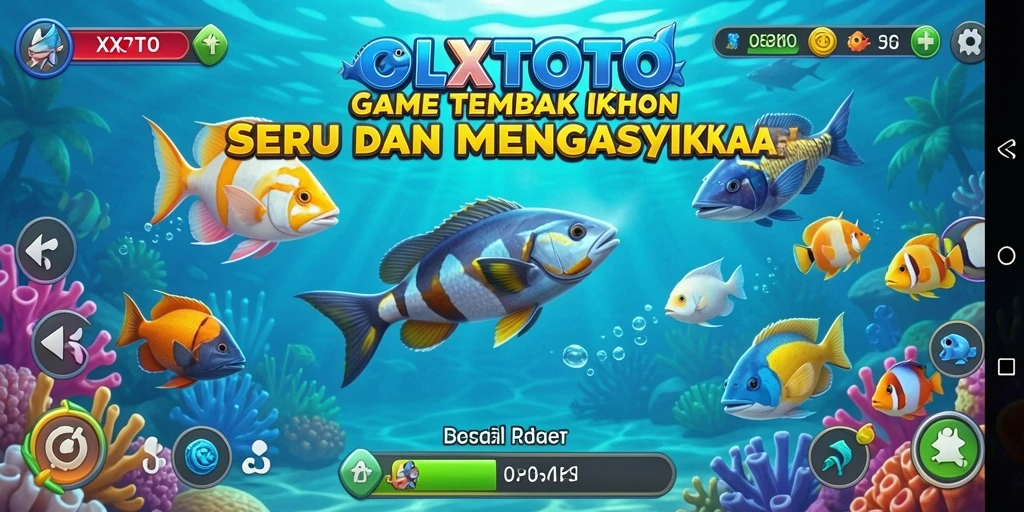 Screenshot OLXTOTO menampilkan aksi menembak ikan yang seru dan menarik.