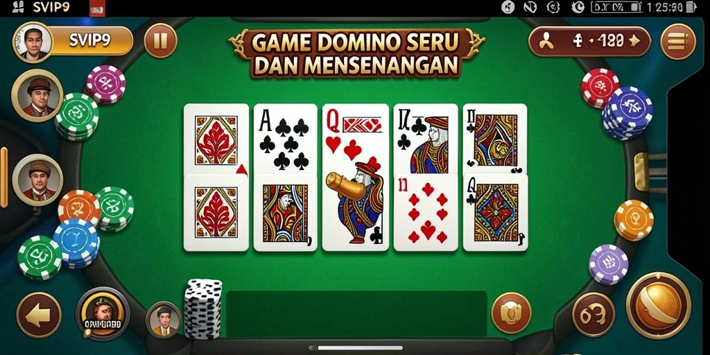 Tampilan menarik dari gameplay Domino yang seru.