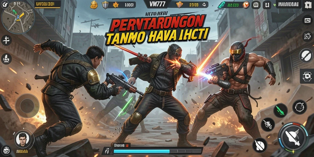Tampilan seru dari gameplay VM777 yang penuh aksi dan pertarungan.